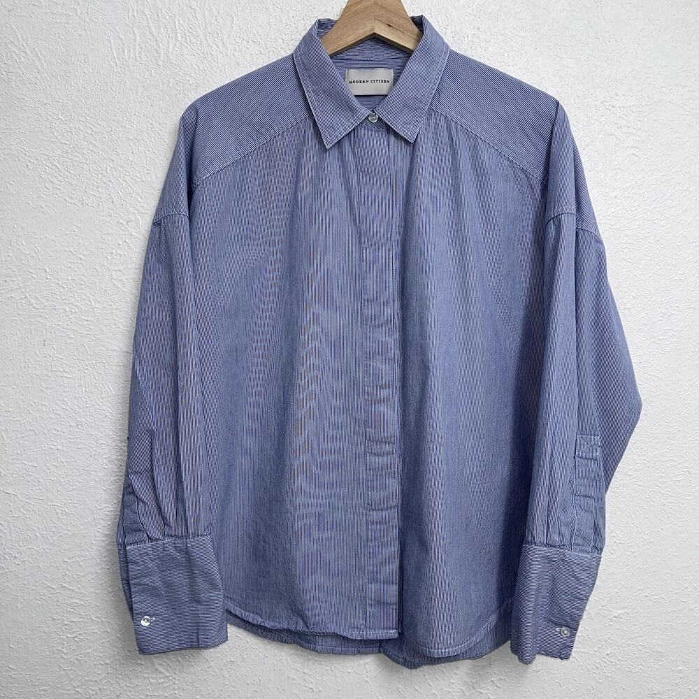 Modern Citzen Tariro Oversized Striped Button Up Shirt Women’s Medium